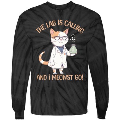 Lab Calling Science Funny Lab Cat Laboratory Chemistry Tie-Dye Long Sleeve Shirt