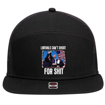 Liberals CanT Shoot For Shit Gift 7 Panel Mesh Trucker Snapback Hat