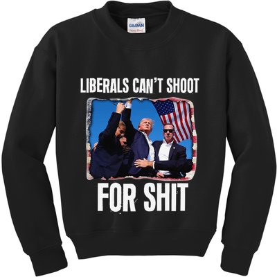 Liberals CanT Shoot For Shit Gift Kids Sweatshirt