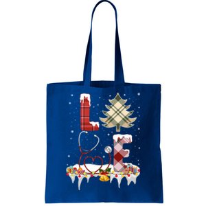 Love Christmas Tree Stethoscope Nurse Christmas Cool Gift Tote Bag