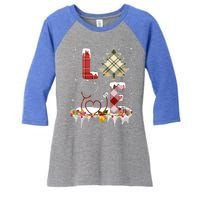 Love Christmas Tree Stethoscope Nurse Christmas Cool Gift Women's Tri-Blend 3/4-Sleeve Raglan Shirt