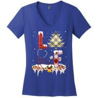 Love Christmas Tree Stethoscope Nurse Christmas Cool Gift Women's V-Neck T-Shirt