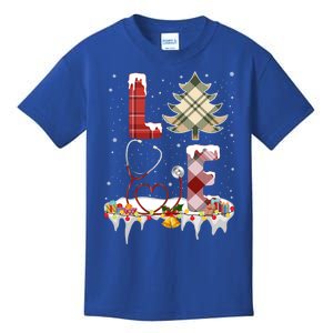 Love Christmas Tree Stethoscope Nurse Christmas Cool Gift Kids T-Shirt