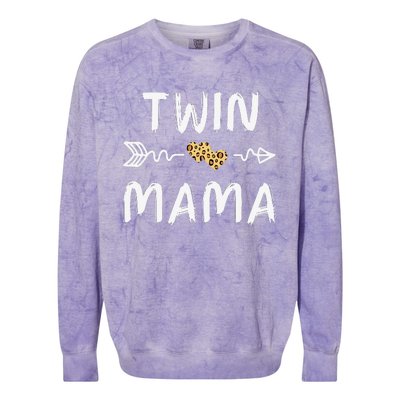 Leopard Cute Twin Moms Matching Theme Colorblast Crewneck Sweatshirt