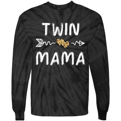 Leopard Cute Twin Moms Matching Theme Tie-Dye Long Sleeve Shirt