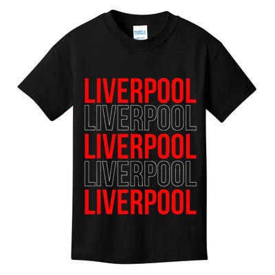 Liverpool City Tourist Souvenir Gift Uk England Kids T-Shirt