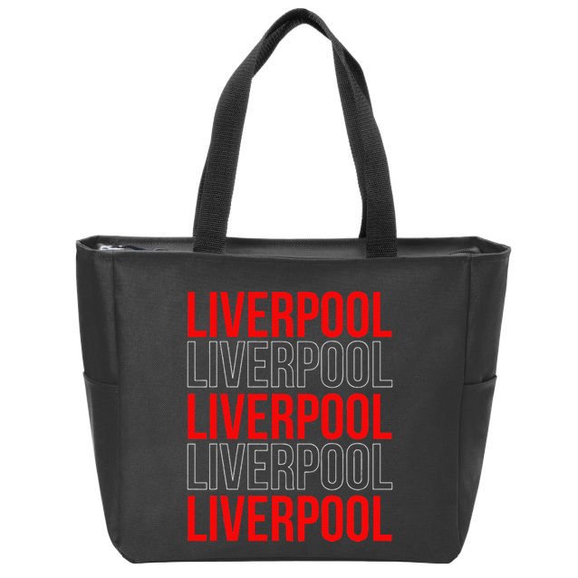 Liverpool City Tourist Souvenir Gift Uk England Zip Tote Bag