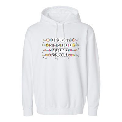 Lights Camera Teach Smile Garment-Dyed Fleece Hoodie