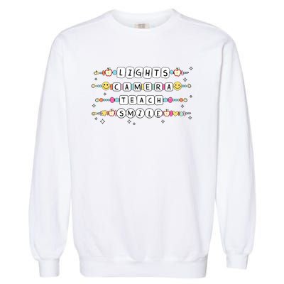 Lights Camera Teach Smile Garment-Dyed Sweatshirt