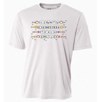 Lights Camera Teach Smile Cooling Performance Crew T-Shirt