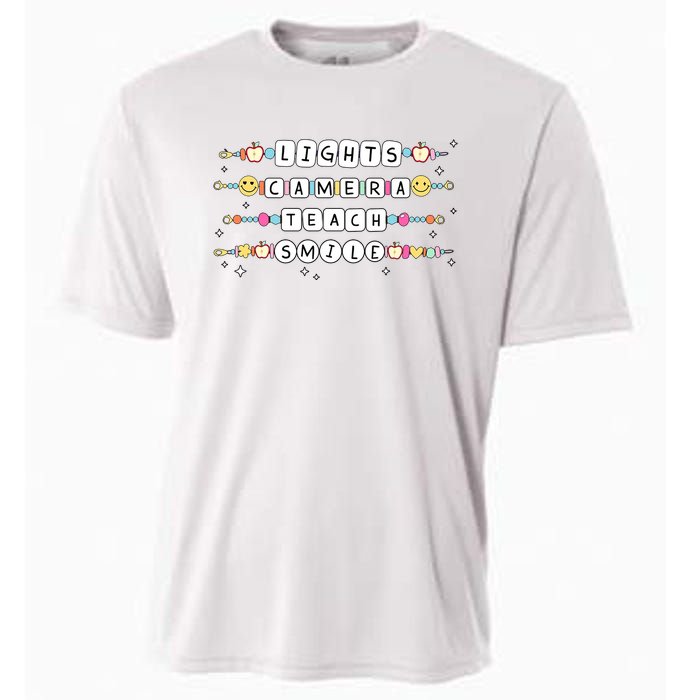 Lights Camera Teach Smile Cooling Performance Crew T-Shirt