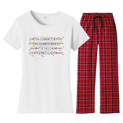 Lights Camera Teach Smile Women's Flannel Pajama Set