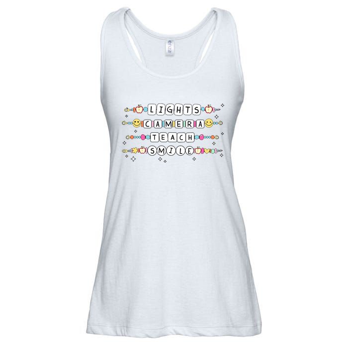 Lights Camera Teach Smile Ladies Essential Flowy Tank