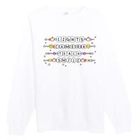 Lights Camera Teach Smile Premium Crewneck Sweatshirt