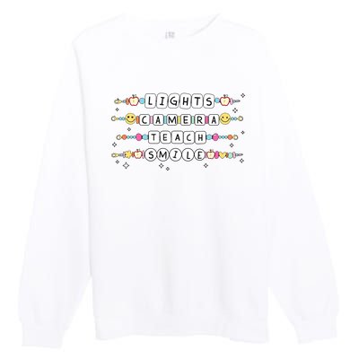 Lights Camera Teach Smile Premium Crewneck Sweatshirt