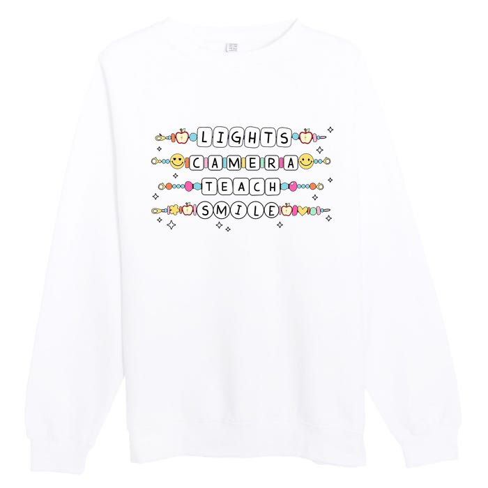 Lights Camera Teach Smile Premium Crewneck Sweatshirt