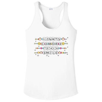 Lights Camera Teach Smile Ladies PosiCharge Competitor Racerback Tank