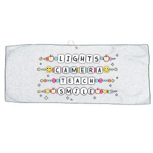 Lights Camera Teach Smile Large Microfiber Waffle Golf Towel