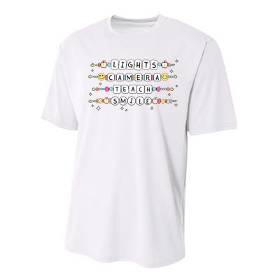 Lights Camera Teach Smile Performance Sprint T-Shirt