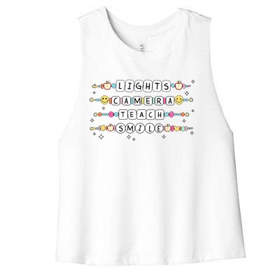 Lights Camera Teach Smile Women's Racerback Cropped Tank