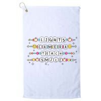 Lights Camera Teach Smile Platinum Collection Golf Towel