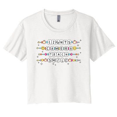 Lights Camera Teach Smile Women's Crop Top Tee