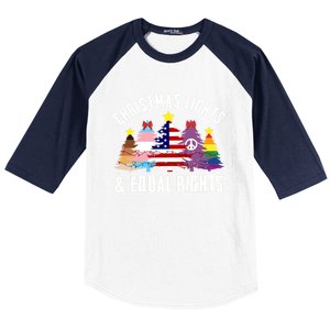 Lgbtq Christmas Trees Gift Baseball Sleeve Shirt