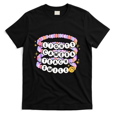 Lights Camera Teach Smile Charm Bracelet Back To School T-Shirt