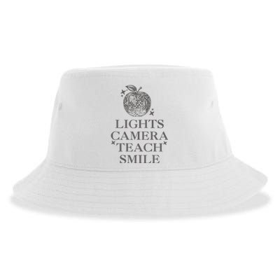 Lights Camera Teach Smile Funny Sustainable Bucket Hat