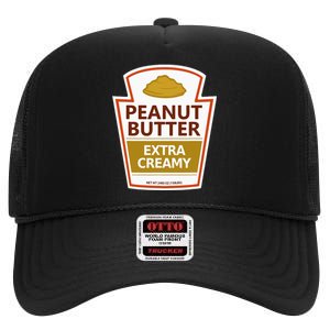 Lazy Costume Tees Peanut Butter Extra Creamy High Crown Mesh Back Trucker Hat