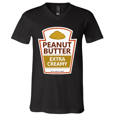 Lazy Costume Tees Peanut Butter Extra Creamy V-Neck T-Shirt