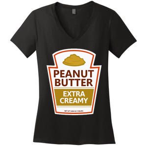 Lazy Costume Tees Peanut Butter Extra Creamy Women's V-Neck T-Shirt