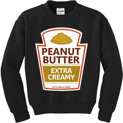 Lazy Costume Tees Peanut Butter Extra Creamy Kids Sweatshirt