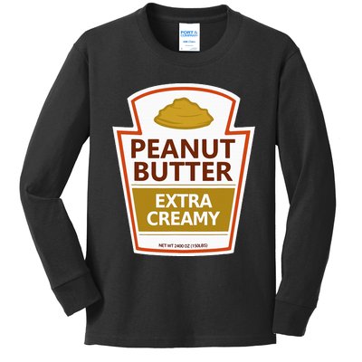 Lazy Costume Tees Peanut Butter Extra Creamy Kids Long Sleeve Shirt