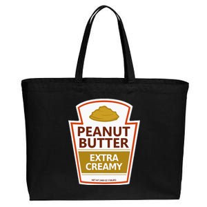 Lazy Costume Tees Peanut Butter Extra Creamy Cotton Canvas Jumbo Tote