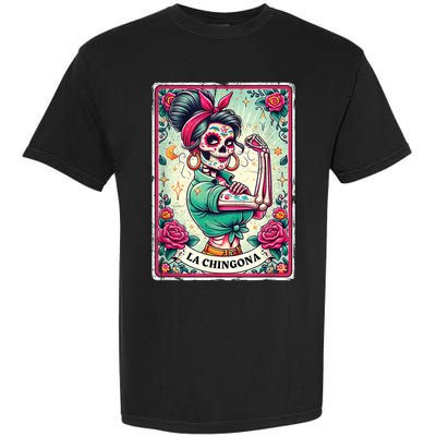 La Chingona Tarot Card Funny Spanish Slang Boss Latina Power Garment-Dyed Heavyweight T-Shirt