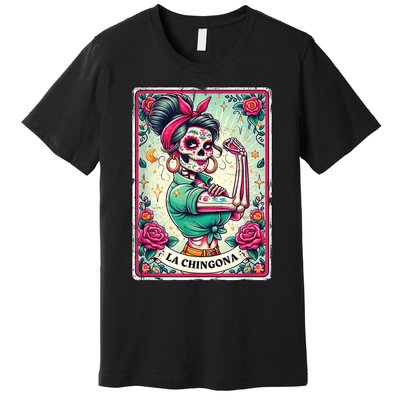 La Chingona Tarot Card Funny Spanish Slang Boss Latina Power Premium T-Shirt