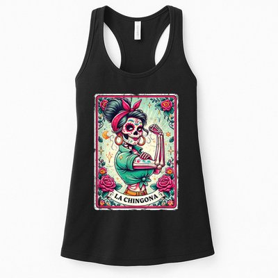 La Chingona Tarot Card Funny Spanish Slang Boss Latina Power Womens Tank Top