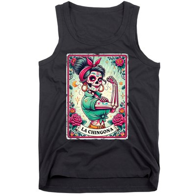 La Chingona Tarot Card Funny Spanish Slang Boss Latina Power Tank Top