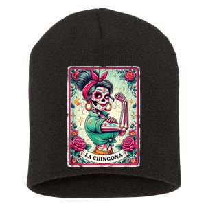 La Chingona Tarot Card Funny Spanish Slang Boss Latina Power Short Acrylic Beanie