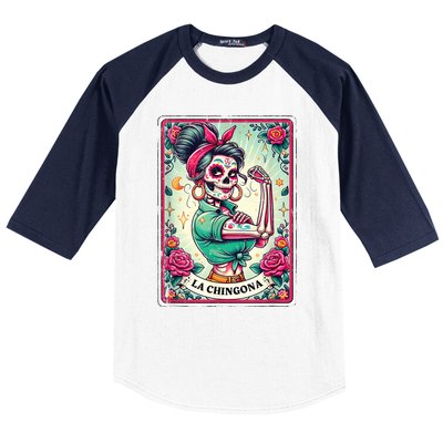 La Chingona Tarot Card Funny Spanish Slang Boss Latina Power Baseball Sleeve Shirt