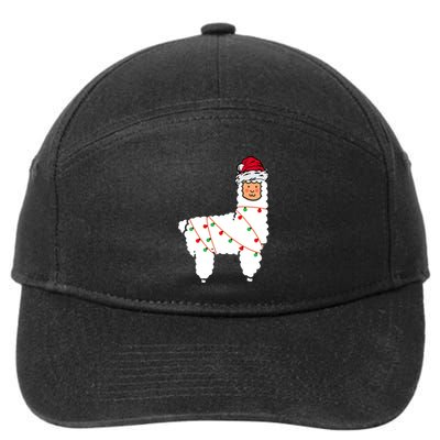 Llama Christmas Tree 7-Panel Snapback Hat