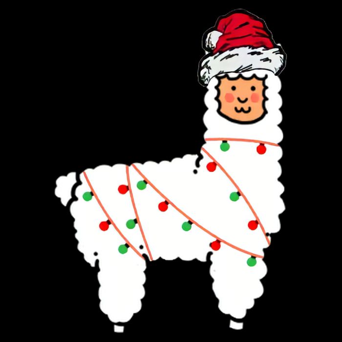 Llama Christmas Tree Youth Performance Sprint T-Shirt