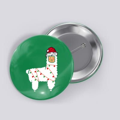 Llama Christmas Tree Button