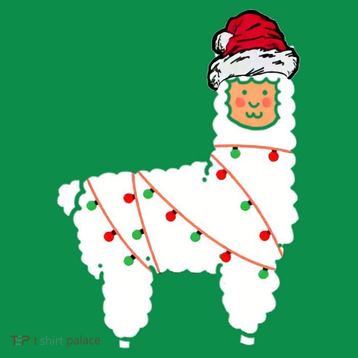 Llama Christmas Tree Button