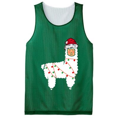 Llama Christmas Tree Mesh Reversible Basketball Jersey Tank