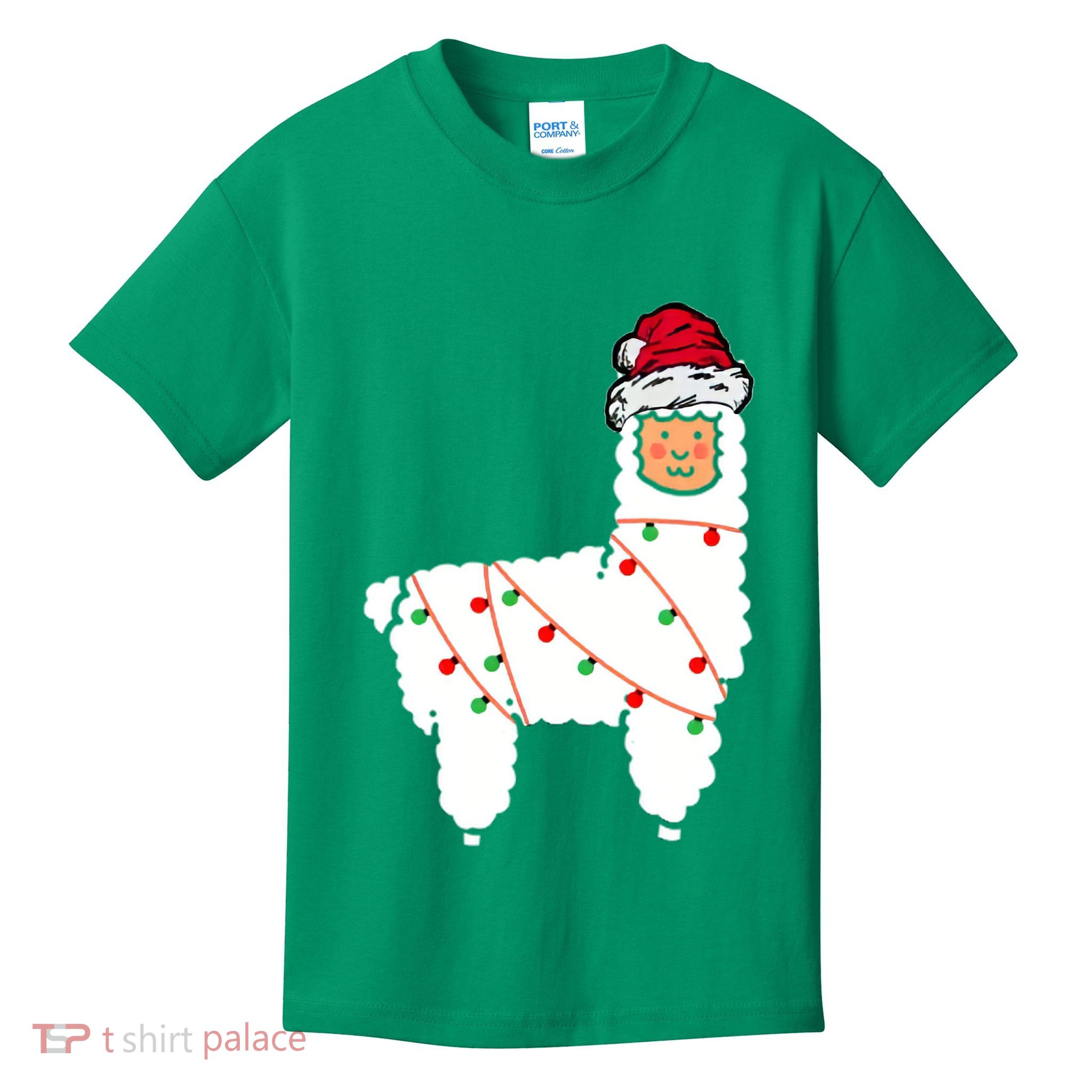 Llama Christmas Tree Kids T-Shirt
