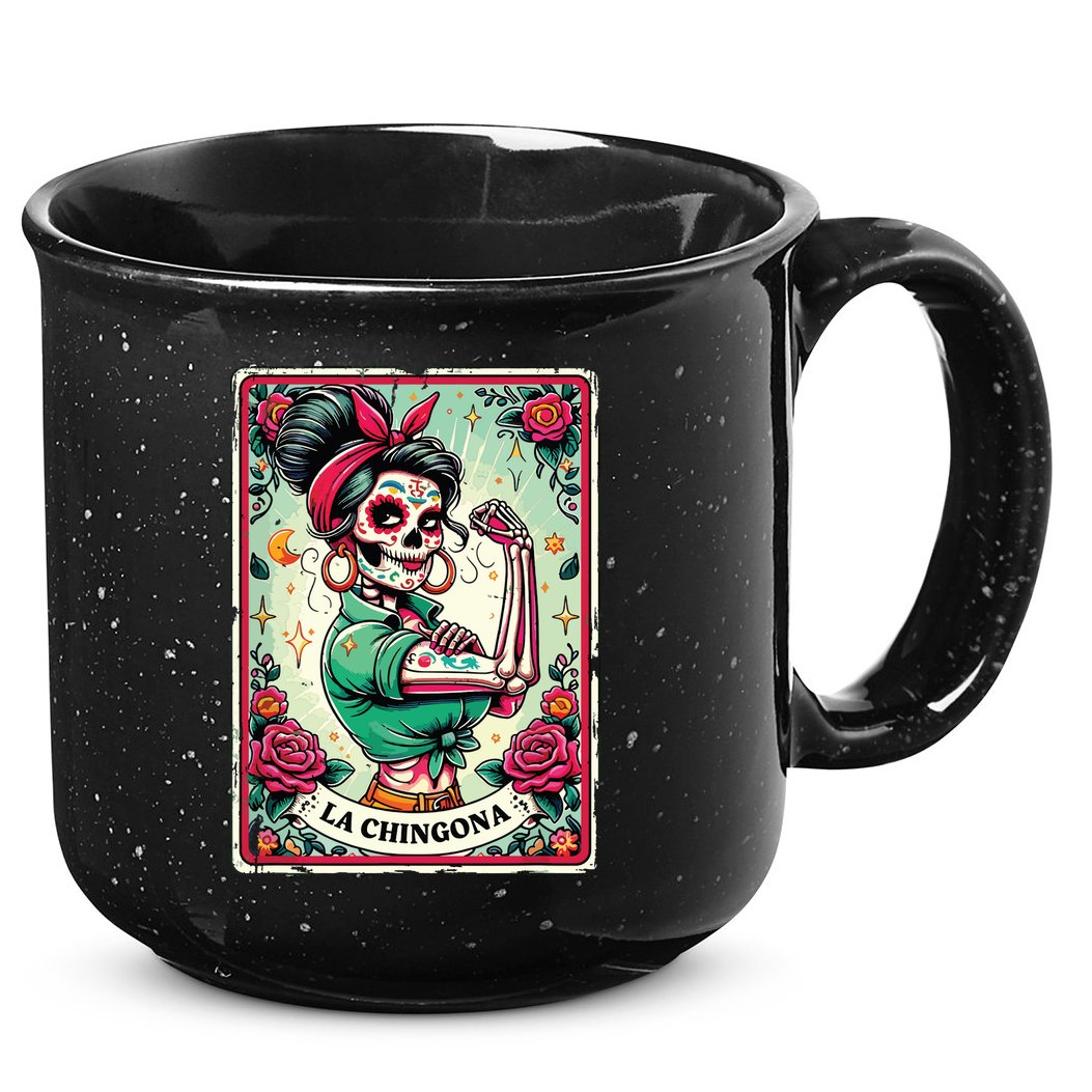 La Chingona Tarot Card Funny Spanish Slang Boss Latina Power 15oz Campfire Ceramic Mug