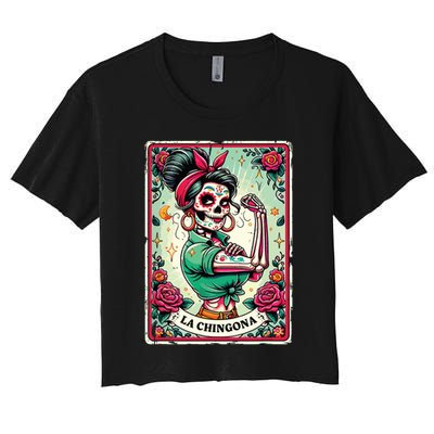 La Chingona Tarot Card Funny Spanish Slang Boss Latina Power Crop Top