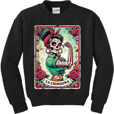 La Chingona Tarot Card Funny Spanish Slang Boss Latina Power Kids Sweatshirt